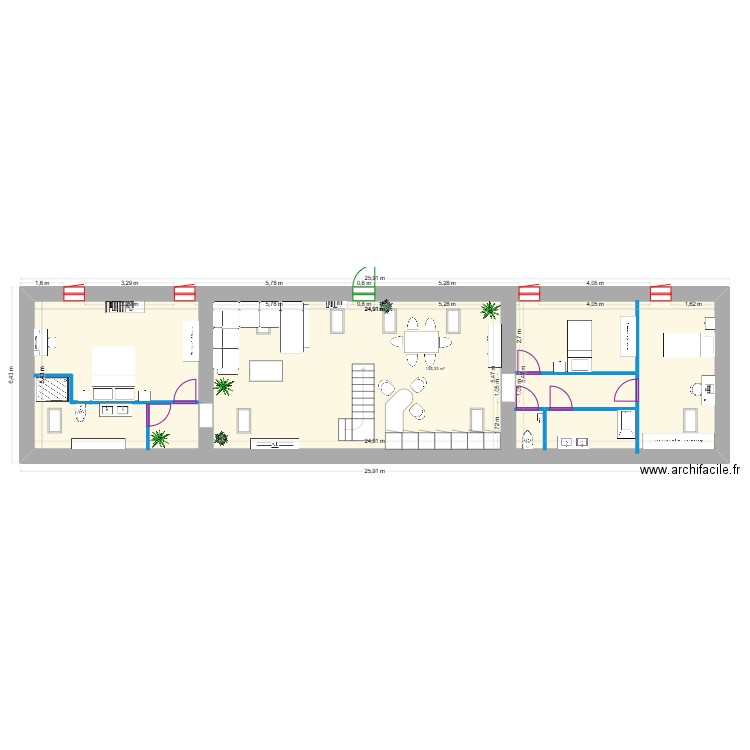 maison des invités plan choisit etage. Plan de 1 pièce et 135 m2