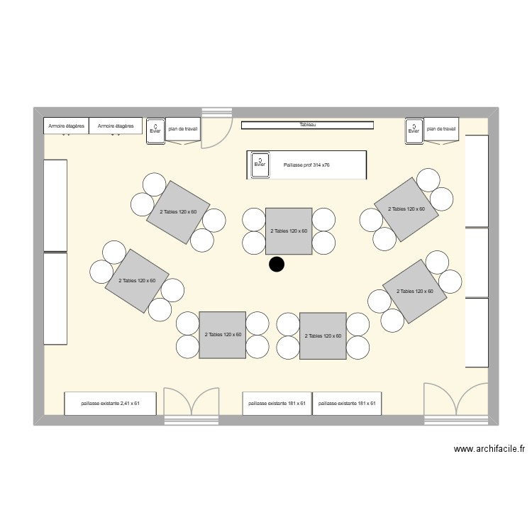 laboratoire. Plan de 1 pièce et 89 m2