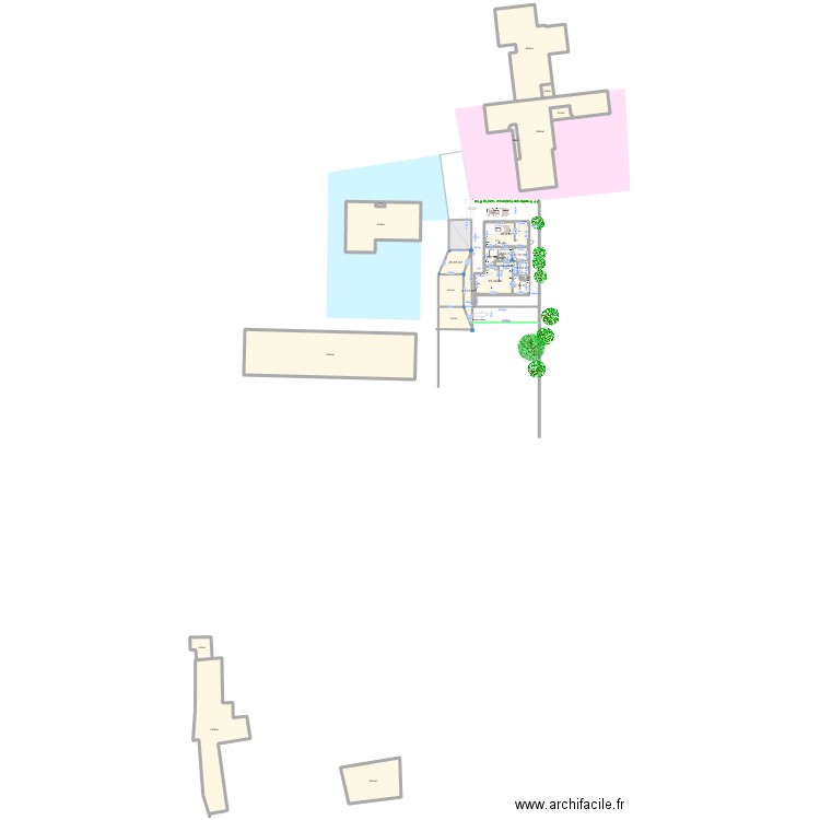 Dom V5. Plan de 26 pièces et 1643 m2