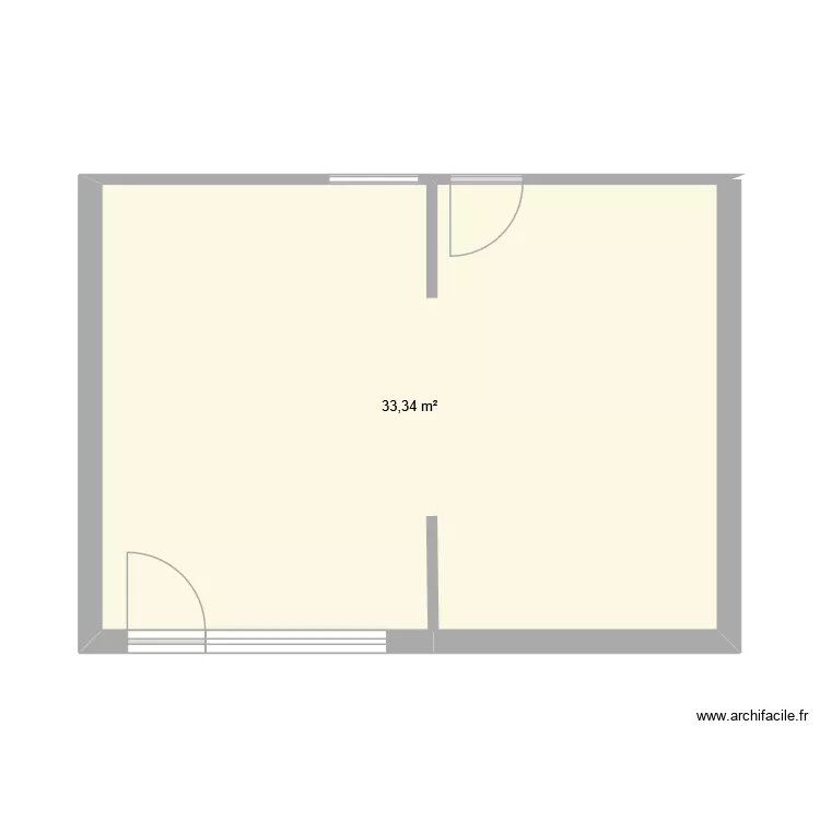 Cuisine. Plan de 1  et 33 m²