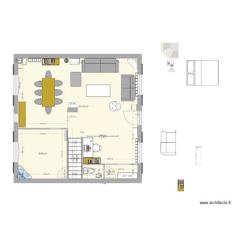 RDC 2024. Plan de 44 pièces et 336 m2