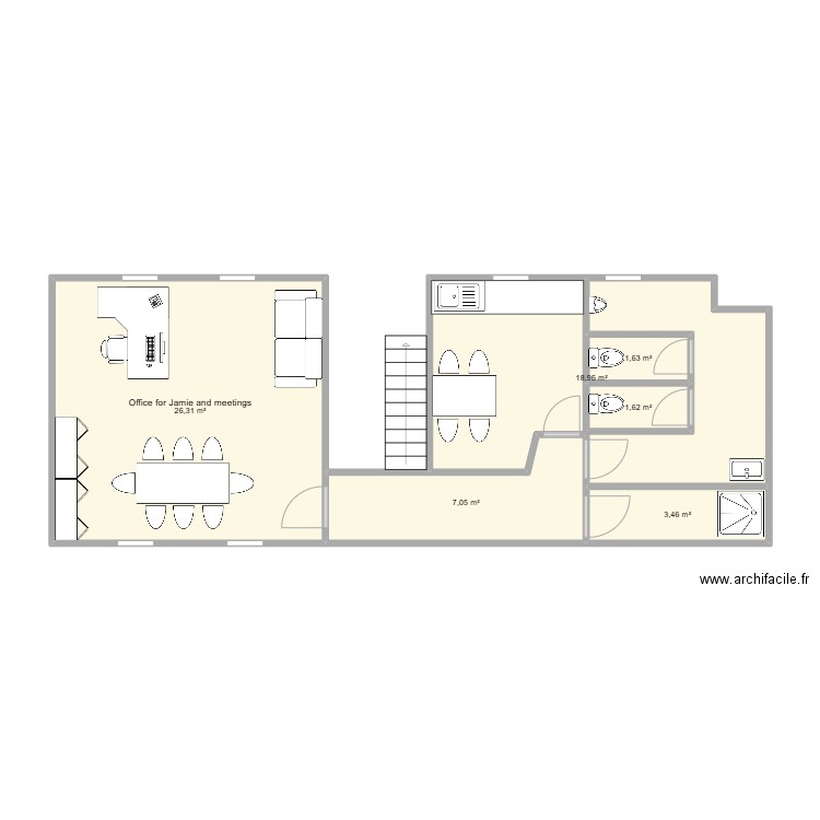 Wc / Office / Mess version 2. Plan de 0 pièce et 0 m2