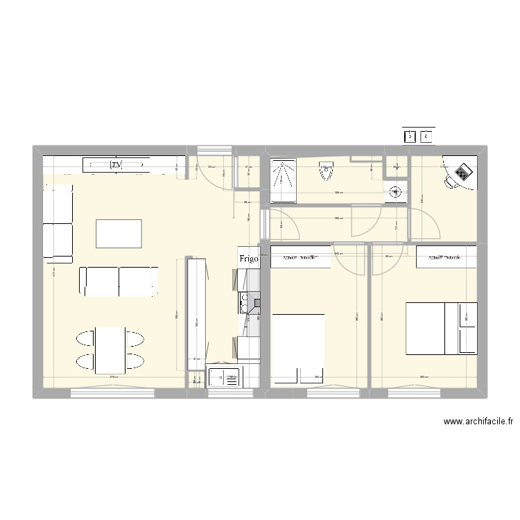 Sarah Plan Futur 1. Plan de 7 pièces et 68 m2