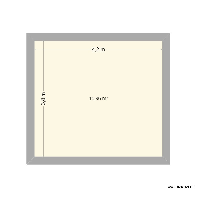 cuisine. Plan de 1 pièce et 16 m2