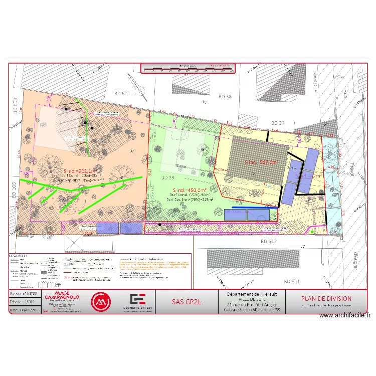 SETE sur plan géomètre 08.08. Plan de SETE sur plan géomètre 08.08. Plan de
