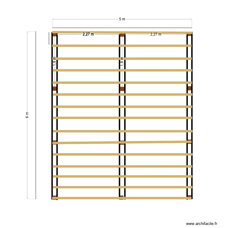 terrasse sur pilotis. Plan de terrasse sur pilotis. Plan de