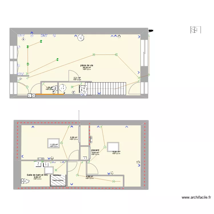MAISON KILLIAN. Plan de 9 pièces et 87 m²