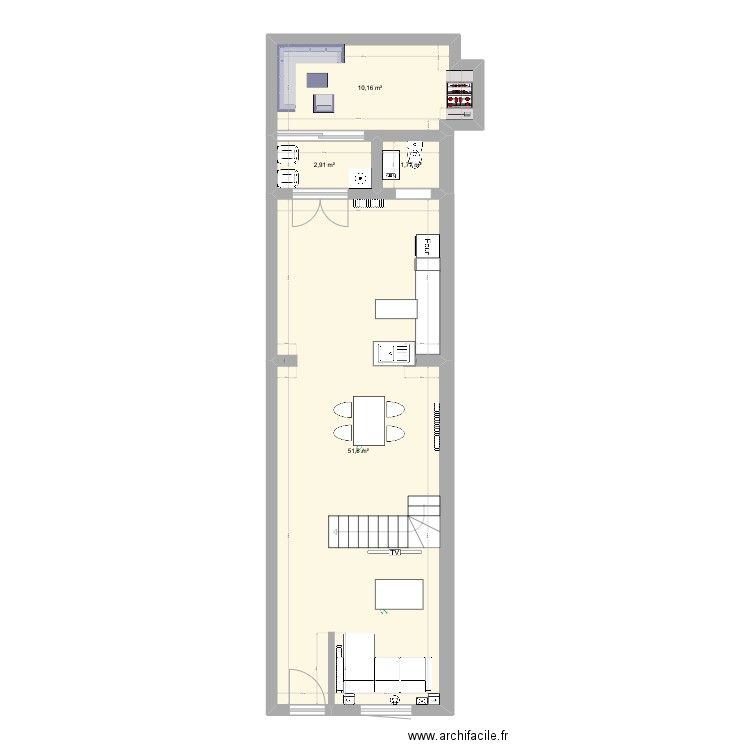 Plan tourcoing futur. Plan de 4 pièces et 67 m2