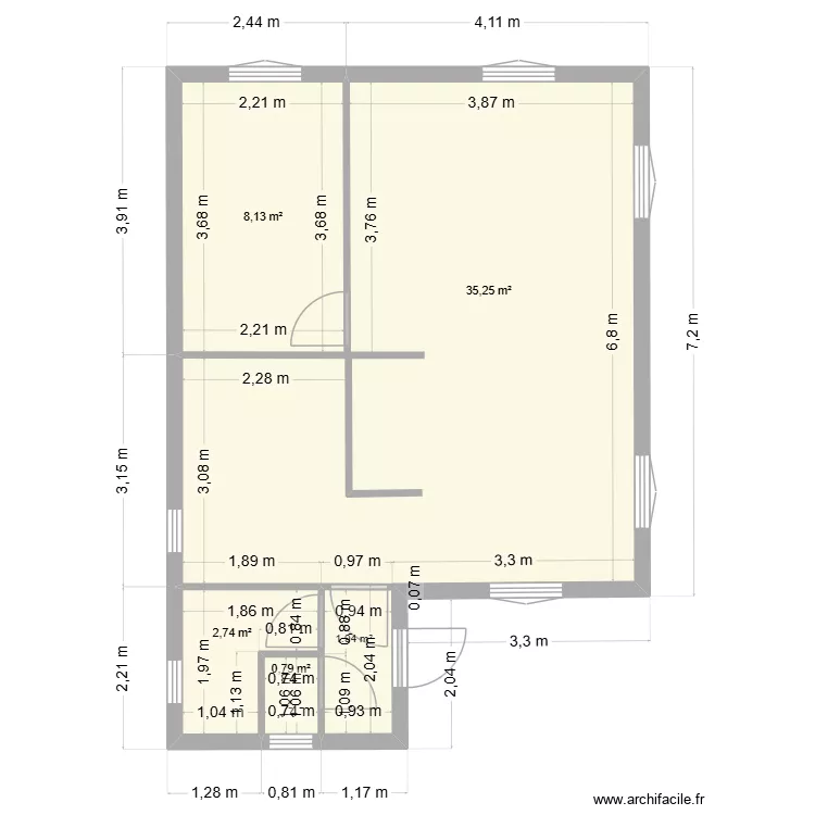 Bouche. Plan de 4  et 47 m²