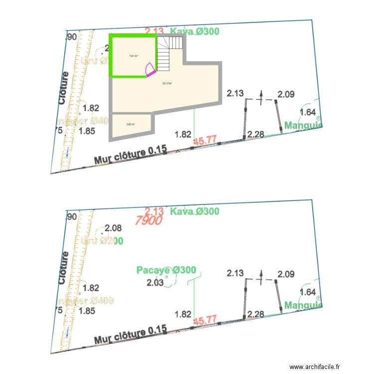 MAISON RDC 1ER. Plan de 3 pièces et 33 m2