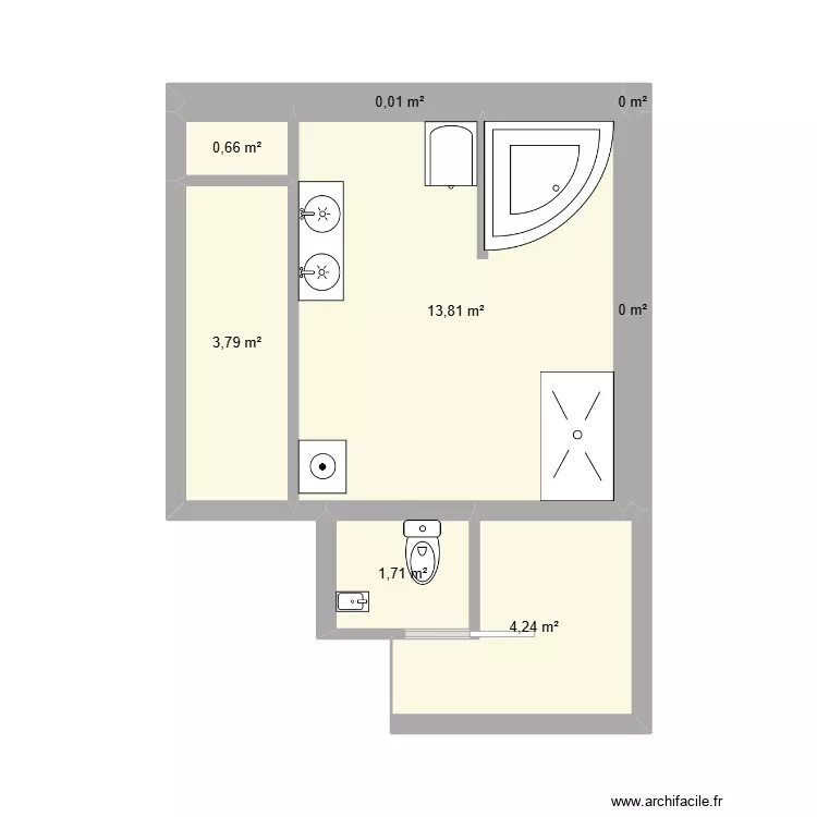 Salle de bain 1. Plan de 