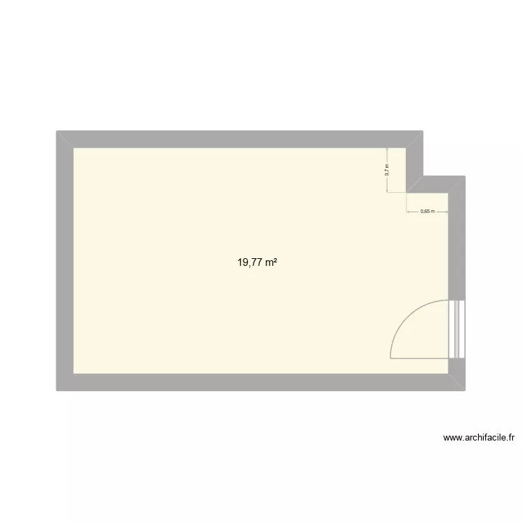 cuisine. Plan de 1  et 20 m²