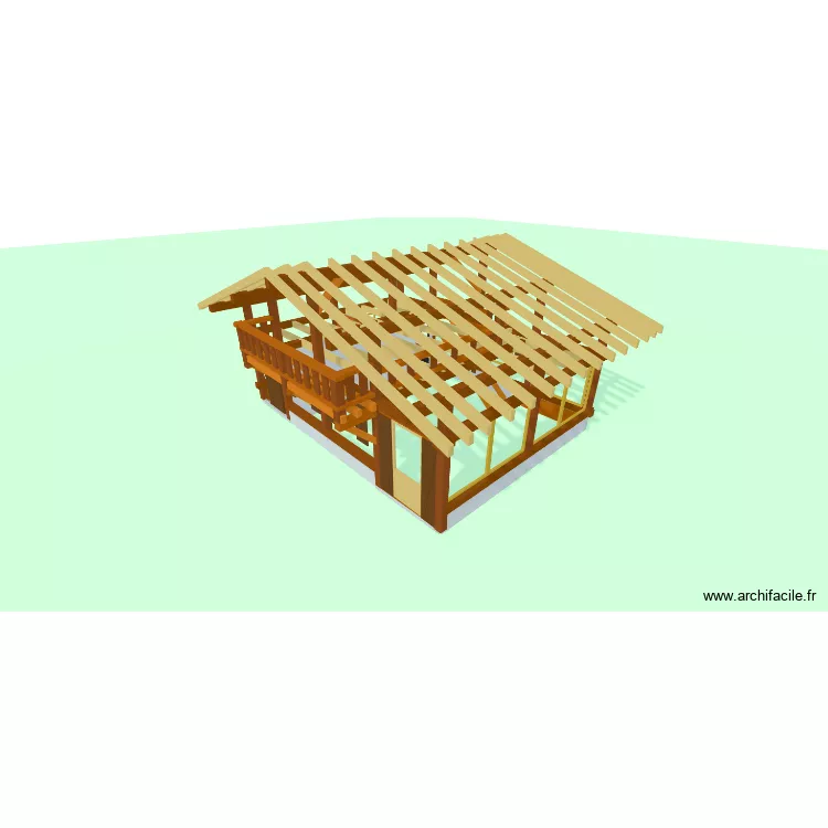 Vue 3D reel nue+mesure. Plan de 2  et 58 m²