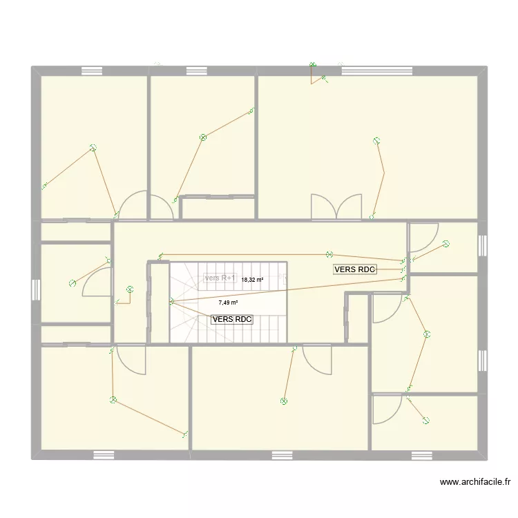 Perrin eclairage. Plan de 18  et 244 m²