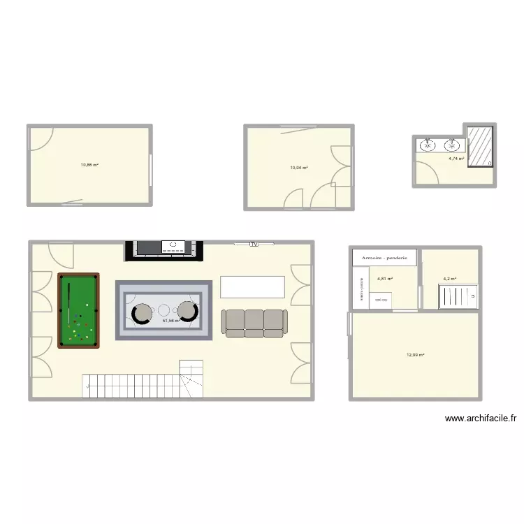 Vallans. Plan de 7 Pièces et 99 m²