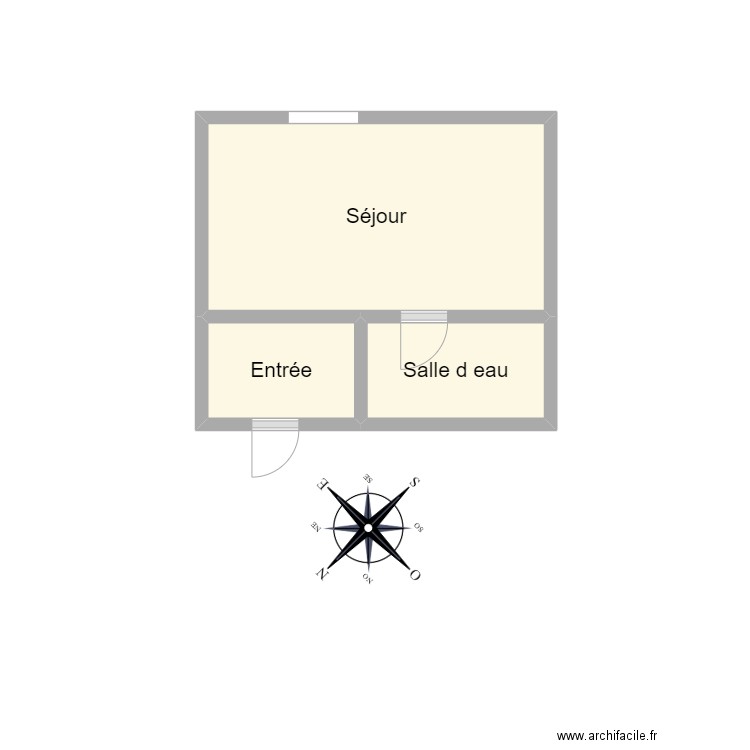 PLAN 2405 BODENES. Plan de 3 pièces et 7 m2