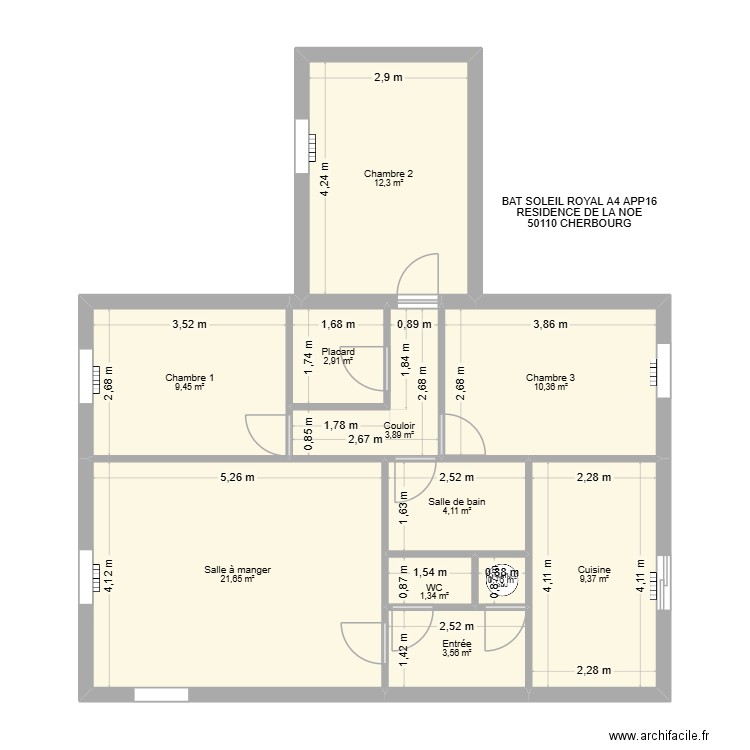 BAT SOLEIL ROYAL A4 APP16. Plan de 11 pièces et 80 m2