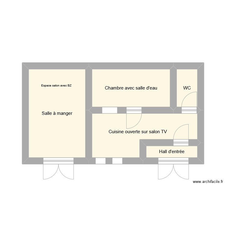 GR5340. Plan de 5 pièces et 20 m2