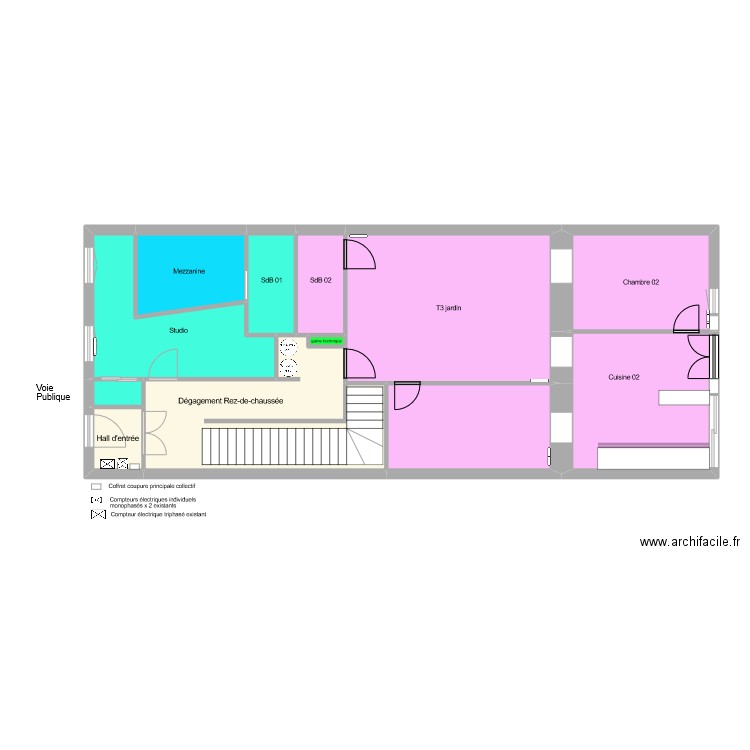 Rez de Chaussée ENEDIS 2. Plan de 12 pièces et 104 m2