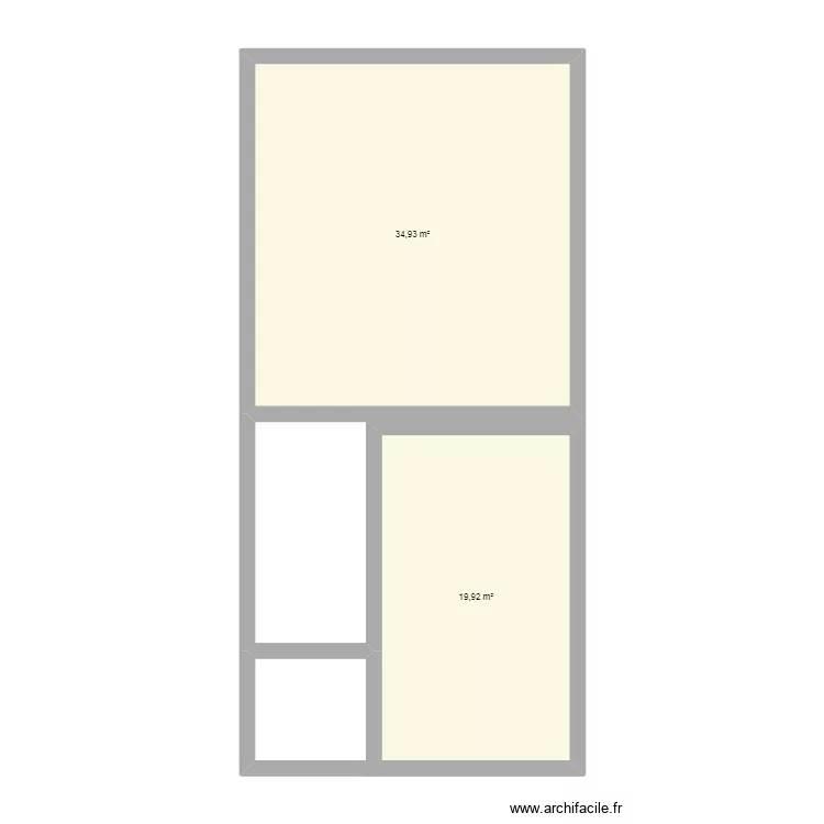 MAison Chanly. Plan de 2  et 55 m²