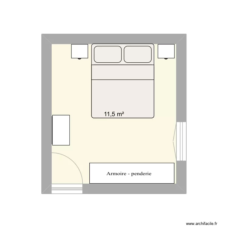Logement communal chambre parentale. Plan de 1 Pièce et 12 m² Logement communal chambre parentale. Plan de 1 Pièce et 12 m²