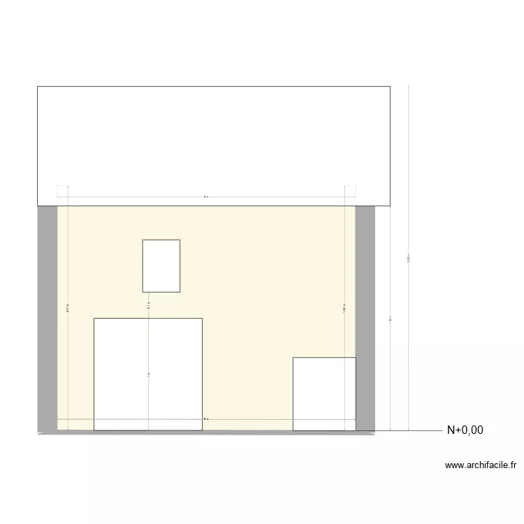 ecurie facade avant ex. Plan de 1  et 52 m²