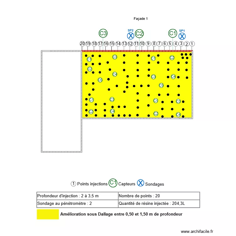 BLONDET. Plan de 2  et 40 m²