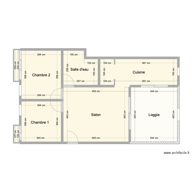 appartement R-S cotes. Plan de 7 pièces et 71 m2