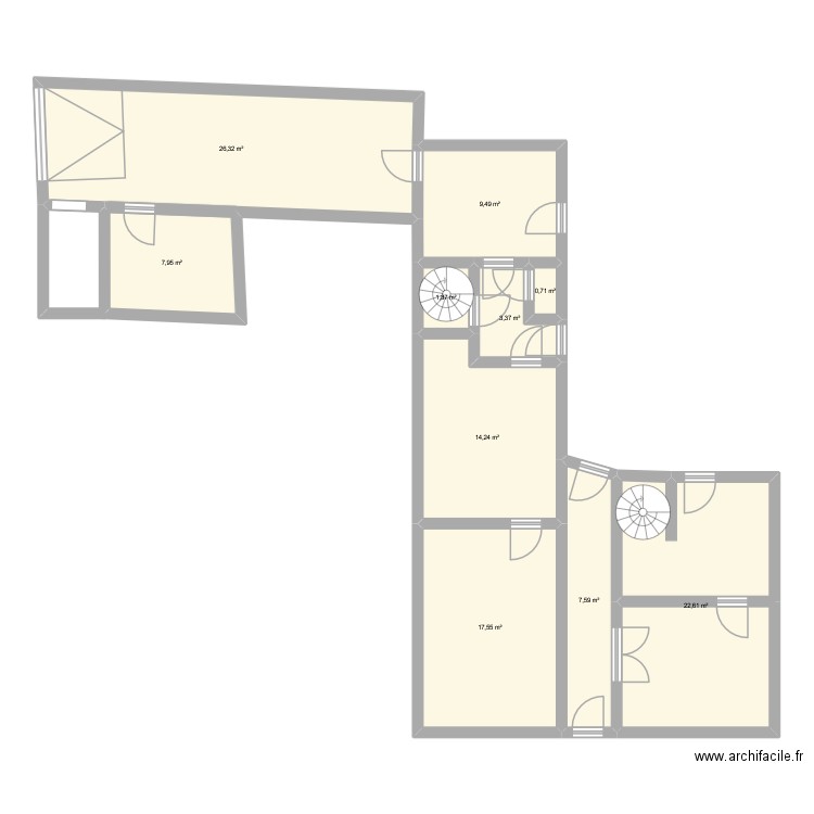 Maule RDC. Plan de 10 pièces et 112 m2