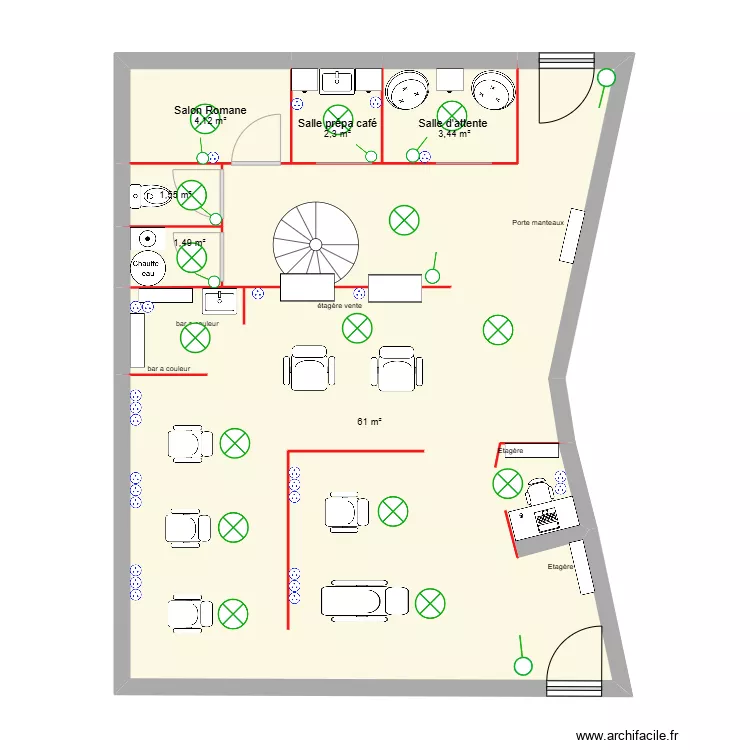 Salon Oc&eacute;ane 04. Plan de 