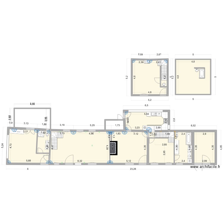 Plan 525CLF v. Plan de 9 pièces et 171 m2