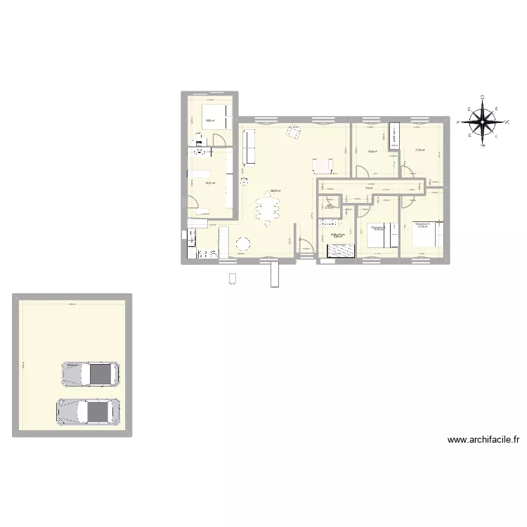 Aizenay 1. Plan de 11 pièces et 198 m²