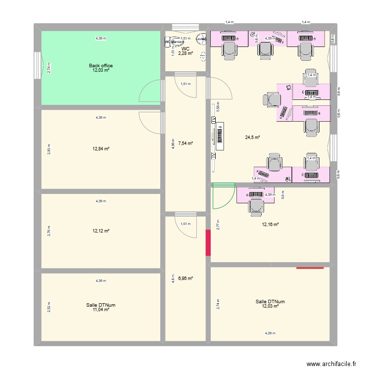 acmos. Plan de 10 pièces et 113 m2