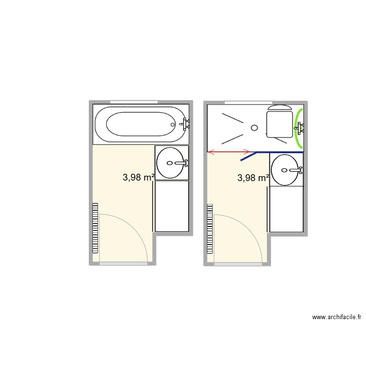 SALVI Souffelweyersheim. Plan de 2 pièces et 8 m2