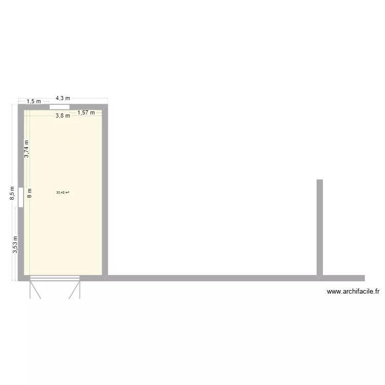 maison. Plan de 1 pièce et 30 m²