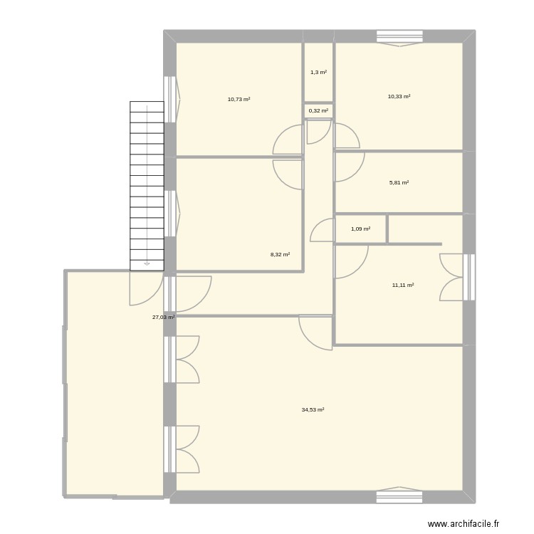 AngoustrineV1. Plan de 10 pièces et 111 m2