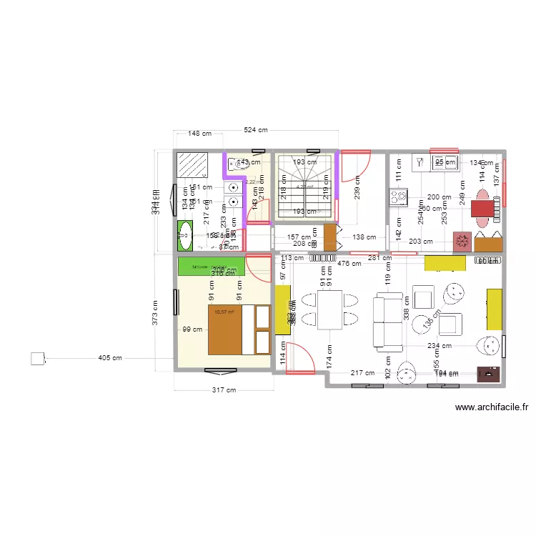 Ploeren 2 Entr&eacute;e au milieu. Plan de 