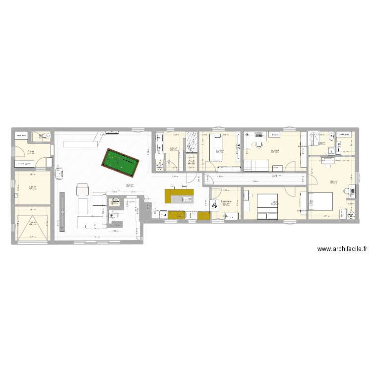 PdB maison Guillaume modif 6/06. Plan de 14 pièces et 184 m2