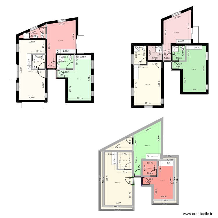 PROVB. Plan de 19 pièces et 190 m2