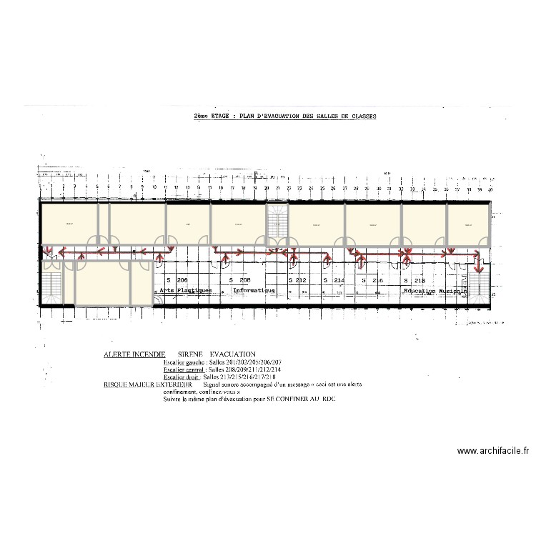 2ème étage. Plan de 4 pièces et 67 m2