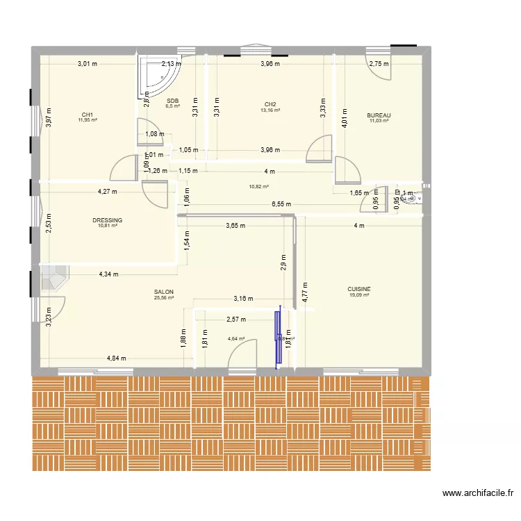 Noyer. Plan de 11  et 115 m²