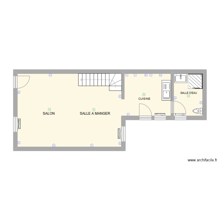 AYMERIC. Plan de 2 pièces et 46 m2