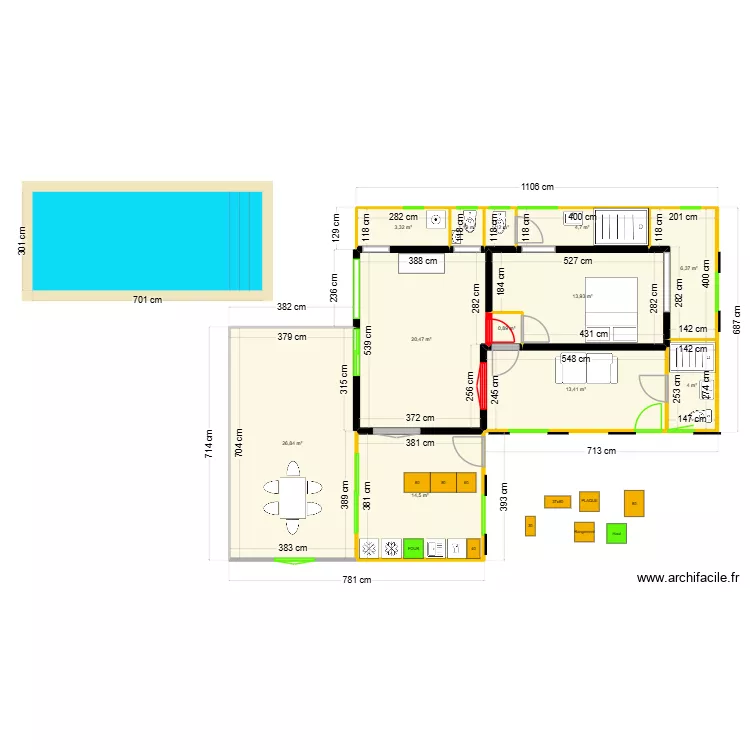 Popotte 13 sept 25 fenetres. Plan de 