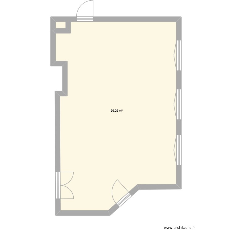 Rénovation Foyer. Plan de 1 pièce et 56 m2