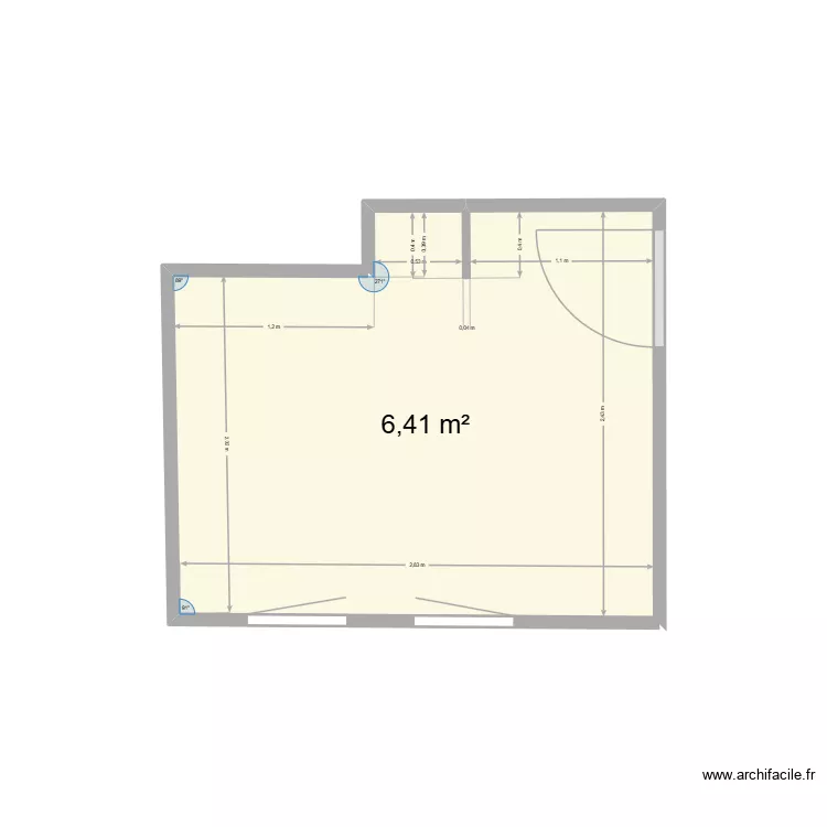 Salle de bains M.LETURGEON. Plan de 1  et 6 m²
