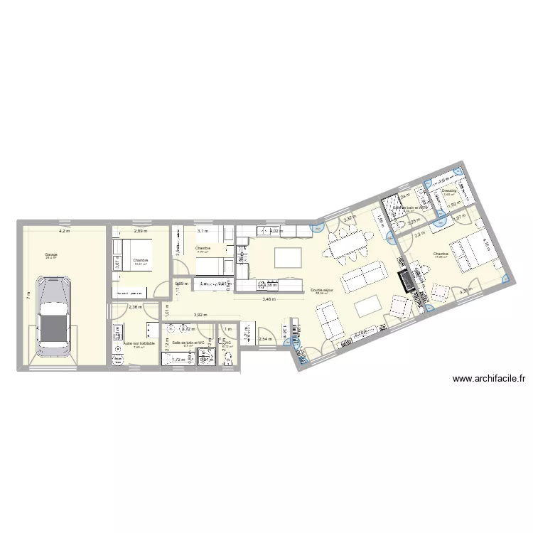 cambremer avec suite parentale. Plan de 10  et 148 m²