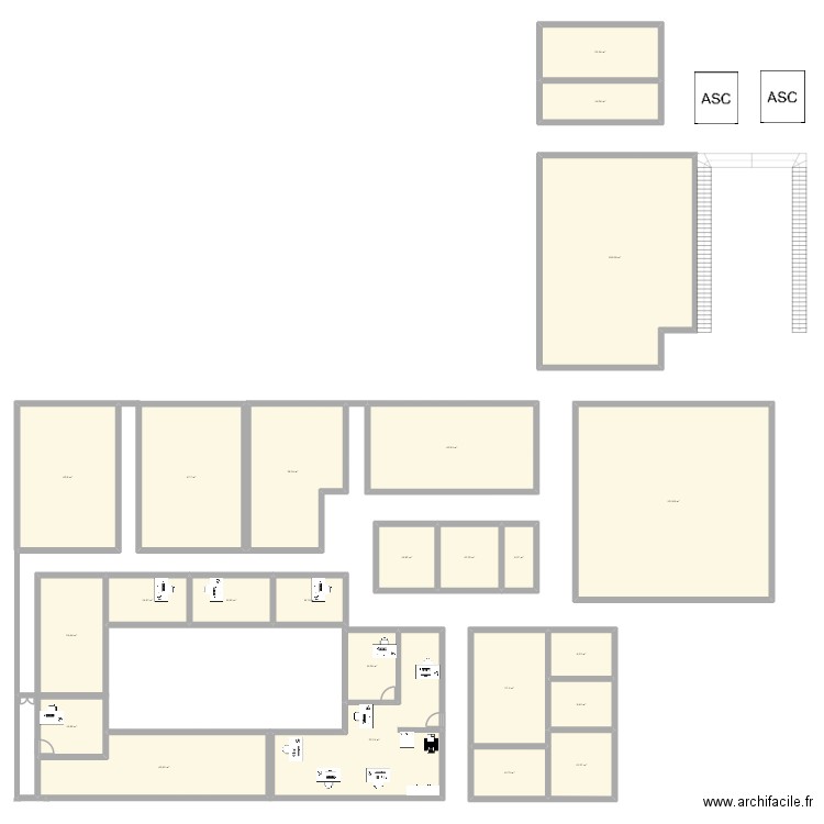 ASSAS. Plan de 24 pièces et 712 m2