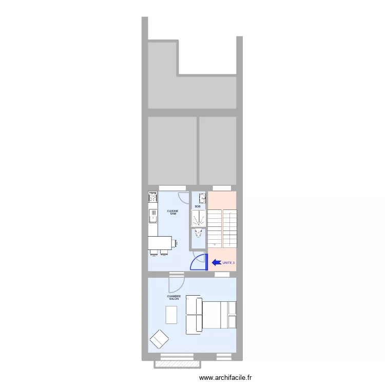 Li&eacute;geois 65 Rez+2 Existant - Projet&eacute; -. Plan de 12  et 85 m²