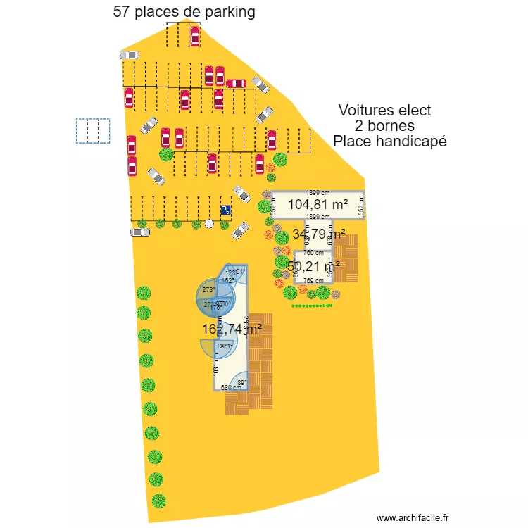 Cadastre St Eloy - Salle r&eacute;ception AVEC extension. Plan de 
