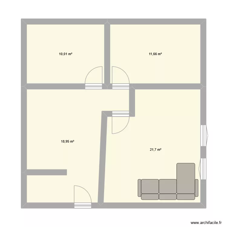 appartement moi. Plan de 4  et 62 m²